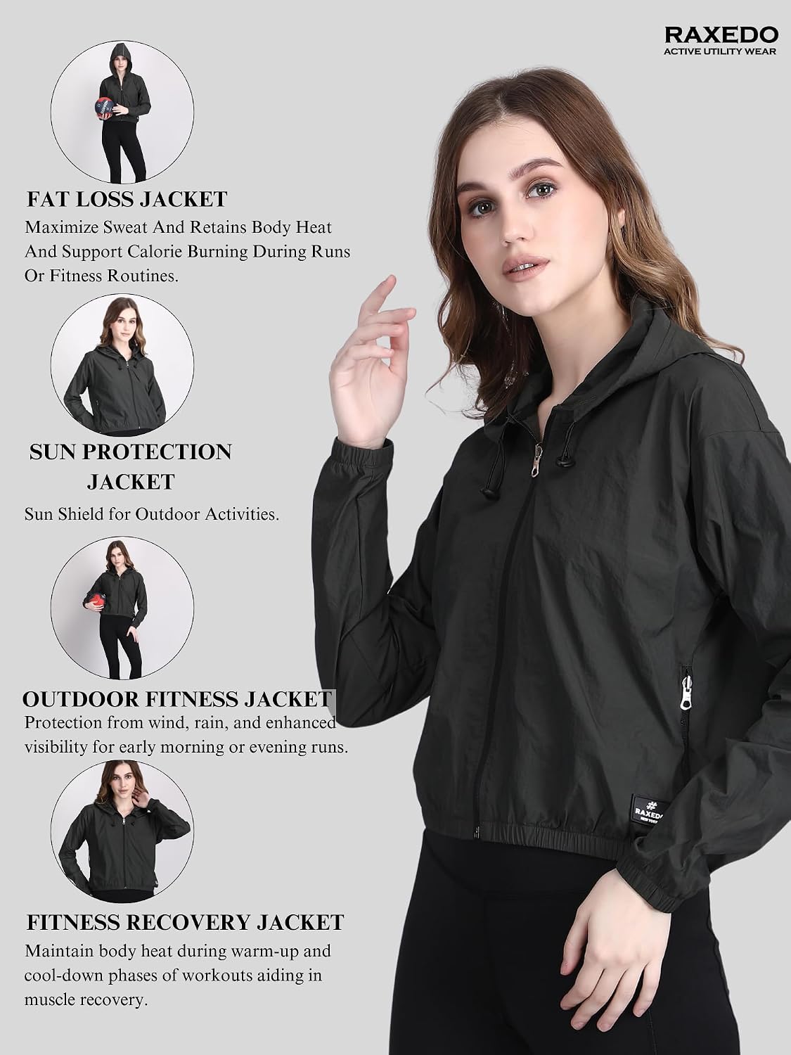 Reflective Light Rain Jacket Women-Raincoat for Women Waterproof | Lightweight Windbreaker Jacket Women-Versatile Wear