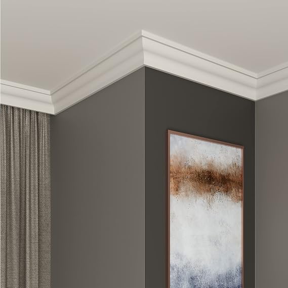 Decorative Coving for Ceilings, Premium Extruded Polystyrene Cornice Coving, Lightweight Ceiling Moulding Trim, Flexible and Durable Ceiling Cornice Trim (CS02, Sample 20cm)