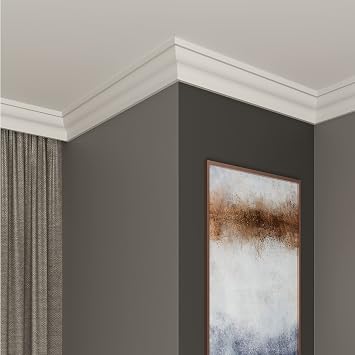Decorative Coving for Ceilings, Premium Extruded Polystyrene Cornice Coving, Lightweight Ceiling Moulding Trim, Flexible and Durable Ceiling Cornice Trim (CS02, Sample 20cm)
