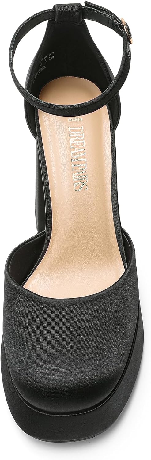 DREAM PAIRS Women's Chunky Platform High Heels Closed Toe Block Ankle Strap Dress Wedding Party Pumps Shoes - Image 6