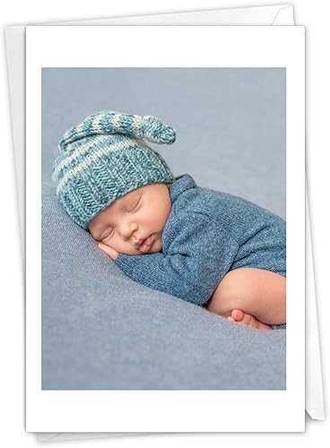 Miniatura 9 de The Best Card Company - Tarjeta de bebé recién nacido para niñas - Tarjeta de felicitación para padres nuevos con sobre (no 3D o elevado) - Mensajes