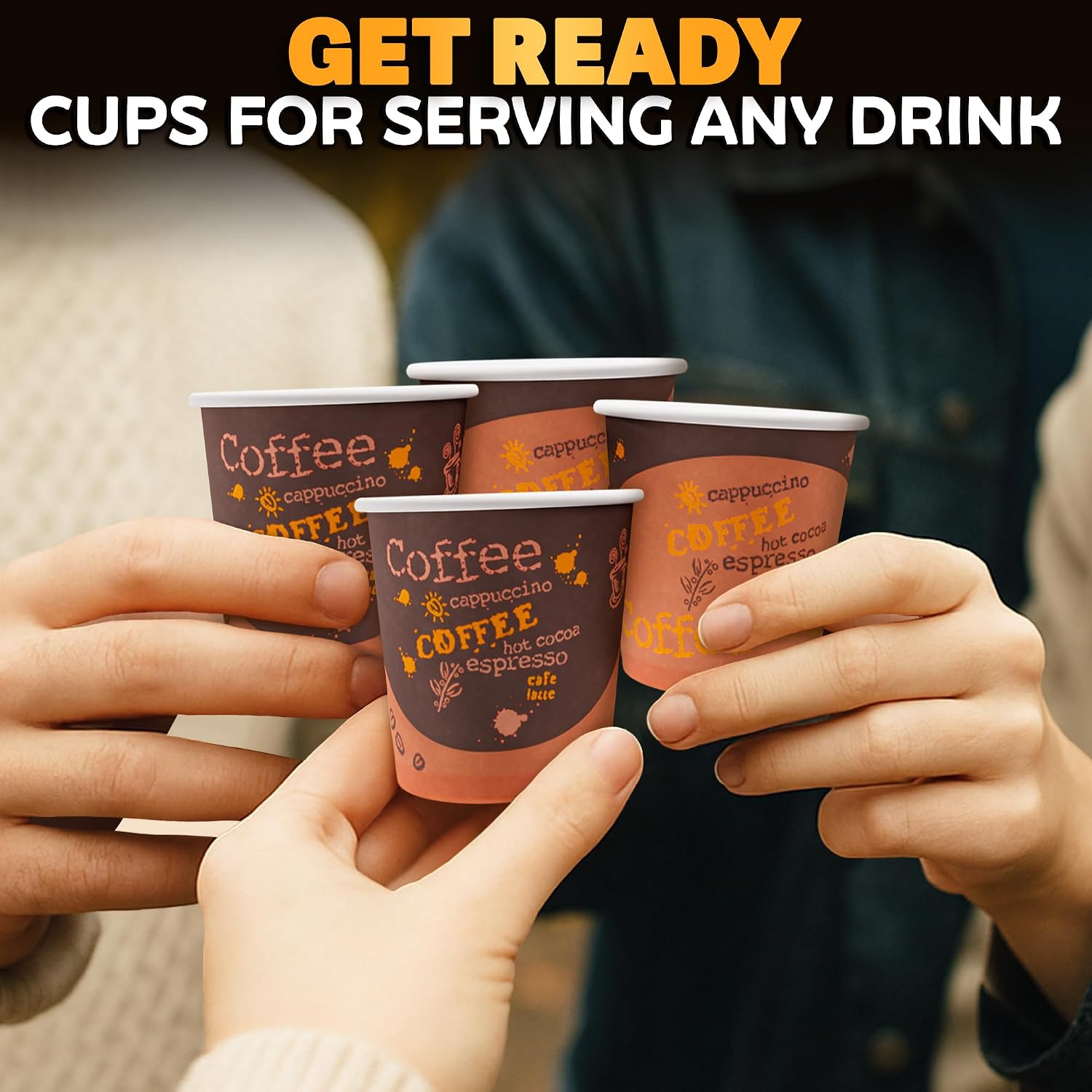200-Pack 3 oz Disposable Espresso Cups – Small Espresso Paper Cups for Hot Drinks | Compact and Durable Great for Coffee, Tea, Summer Beverage Shots, for Home, Office, Graduatio Events & On-the-Go Use