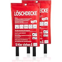 bigdean pack of 2 fire blanket kitchen for grease fire instant use xl fire blanket din en 1869 2019 tested - fire blanket also suitable for barbecue car and camping