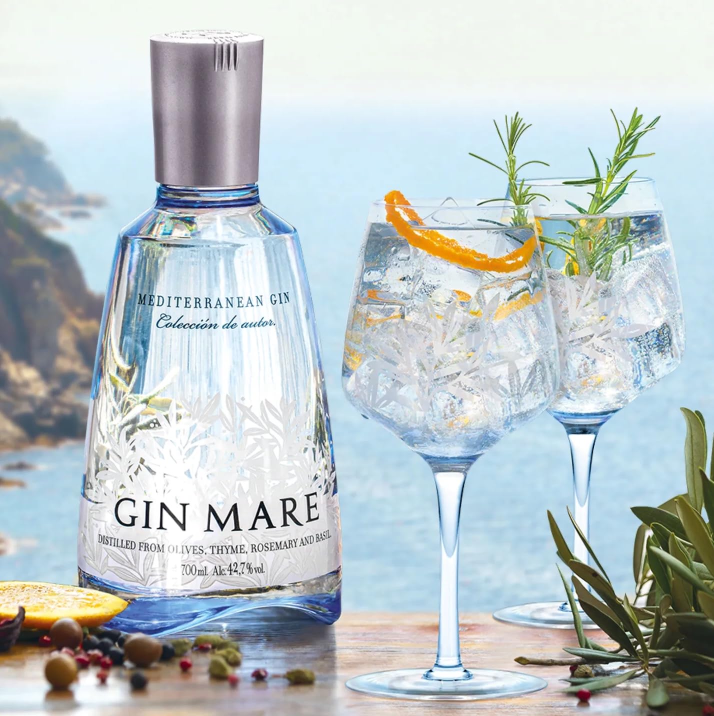 Vizzivery Gin Mare 1 Litro Gin Mediterraneo Vol. 42,7% 1000