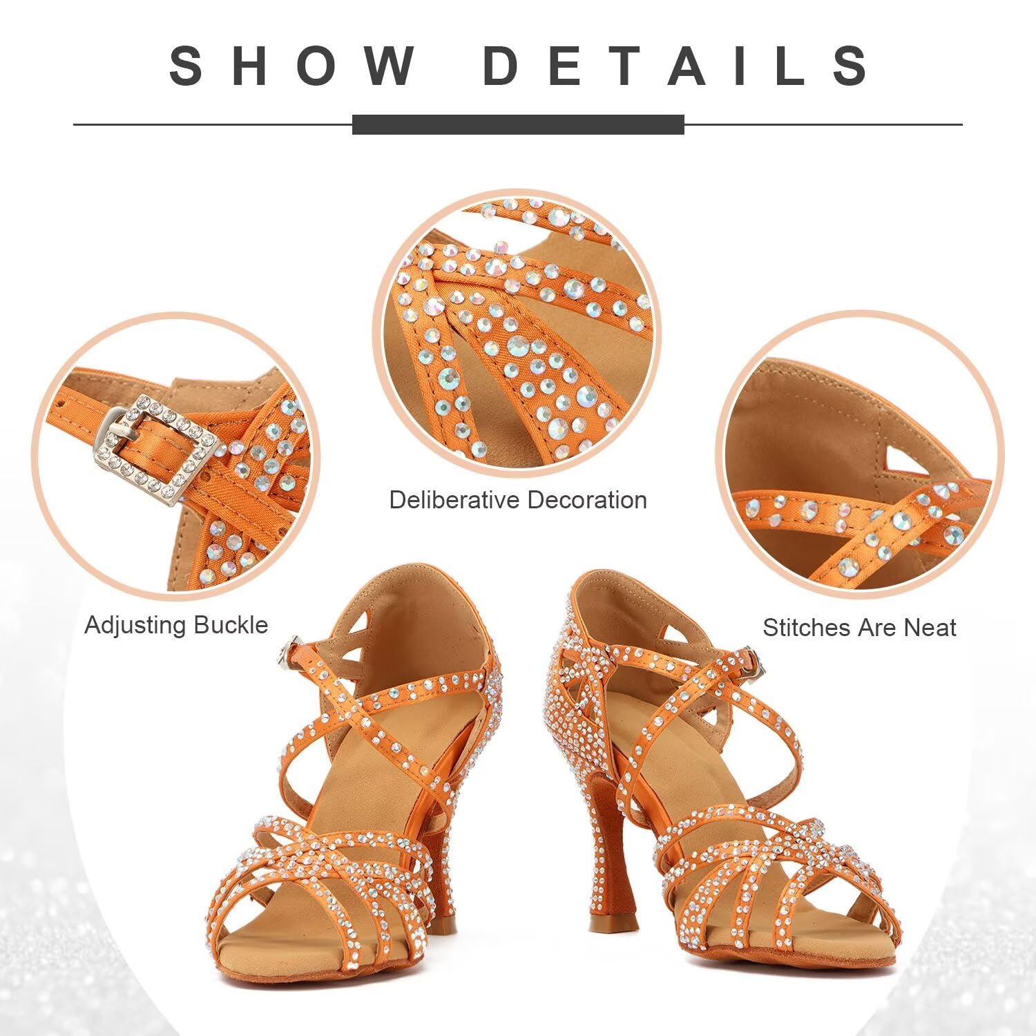 Donne Strass Open Toe Scarpe da Ballo Latino Salsa Dance Crossing Sala da Ballo Salsa Latina Performence Scarpe
