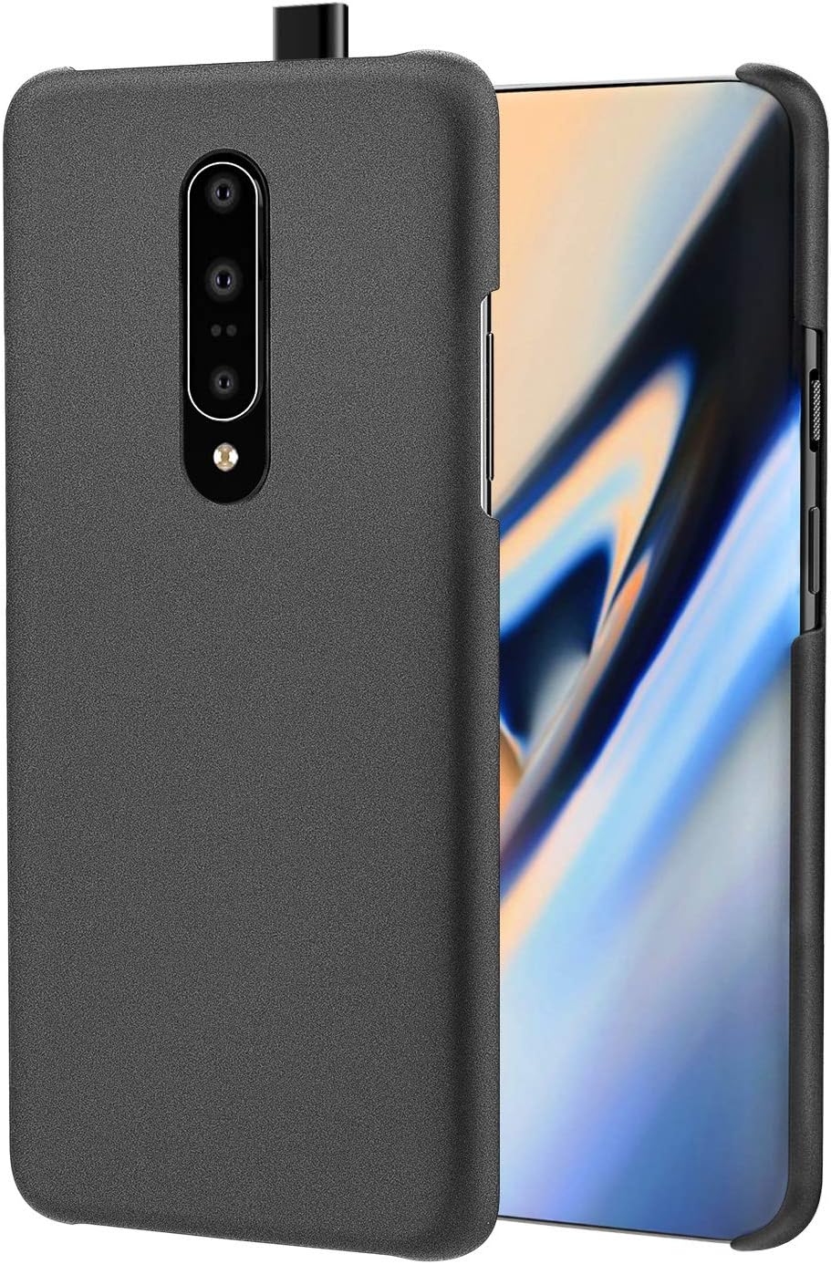MoKo Compatible with Oneplus 7 Pro Case, Lightweight Slim Shockproof Protective Cover Rugged PC Material Phone Case with Sandstone Craft Surface Fit with Oneplus 7 Pro - Black
