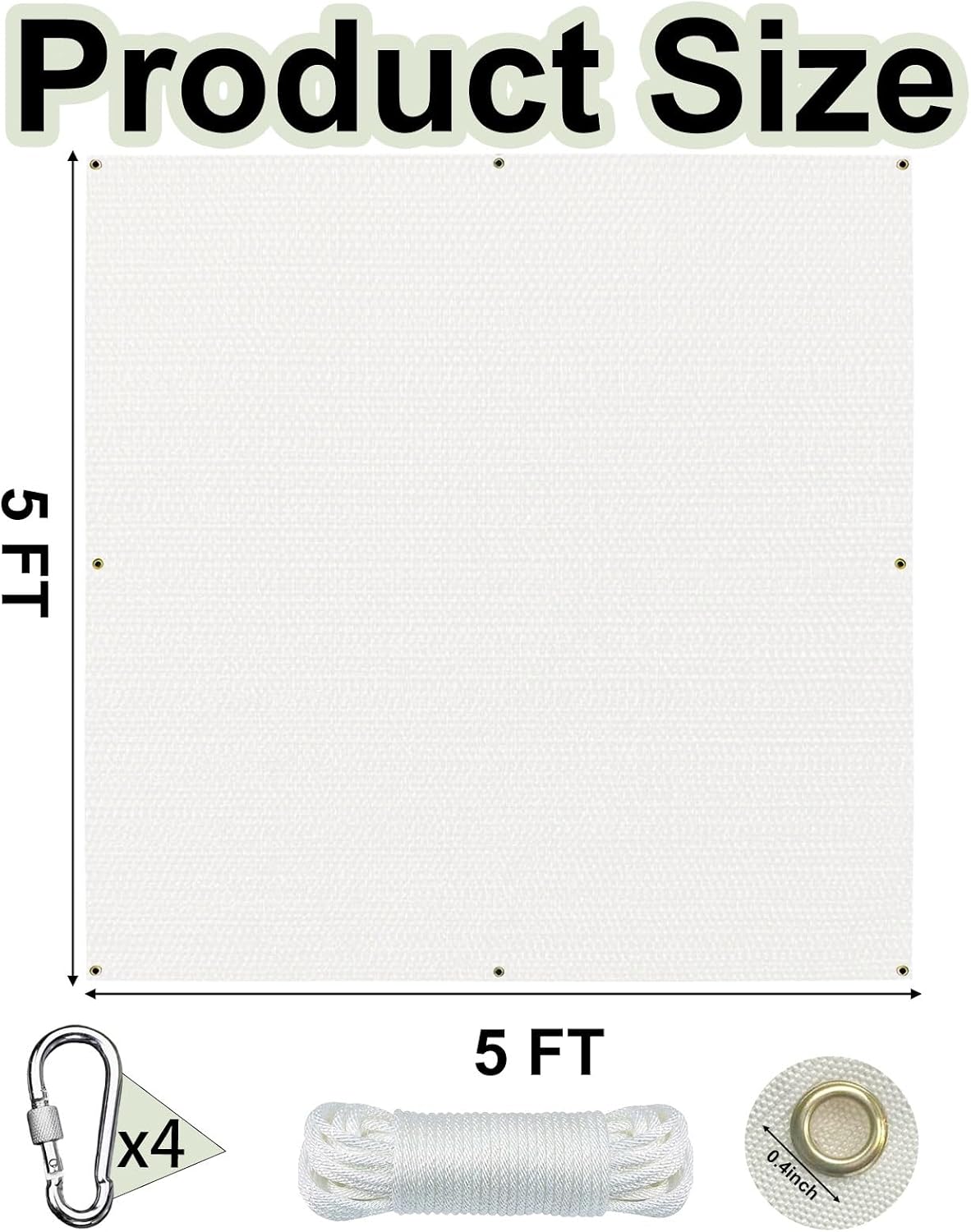 Archery Backstop 5FT X 5FT: Arrow Netting Heavy Duty with Rope & Hooks, Net Accessories for Backyard, Ideal for Hunting Practice or Target Shooting
