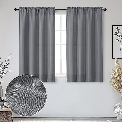 Miniatura 74 de OWENIE Bob Linen Cortinas de Lino de 96 Pulgadas Extra Largas Juego de 2 Paneles para Sala de Estar Dormitorio, Filtrado de Luz Cortinas de Ventana