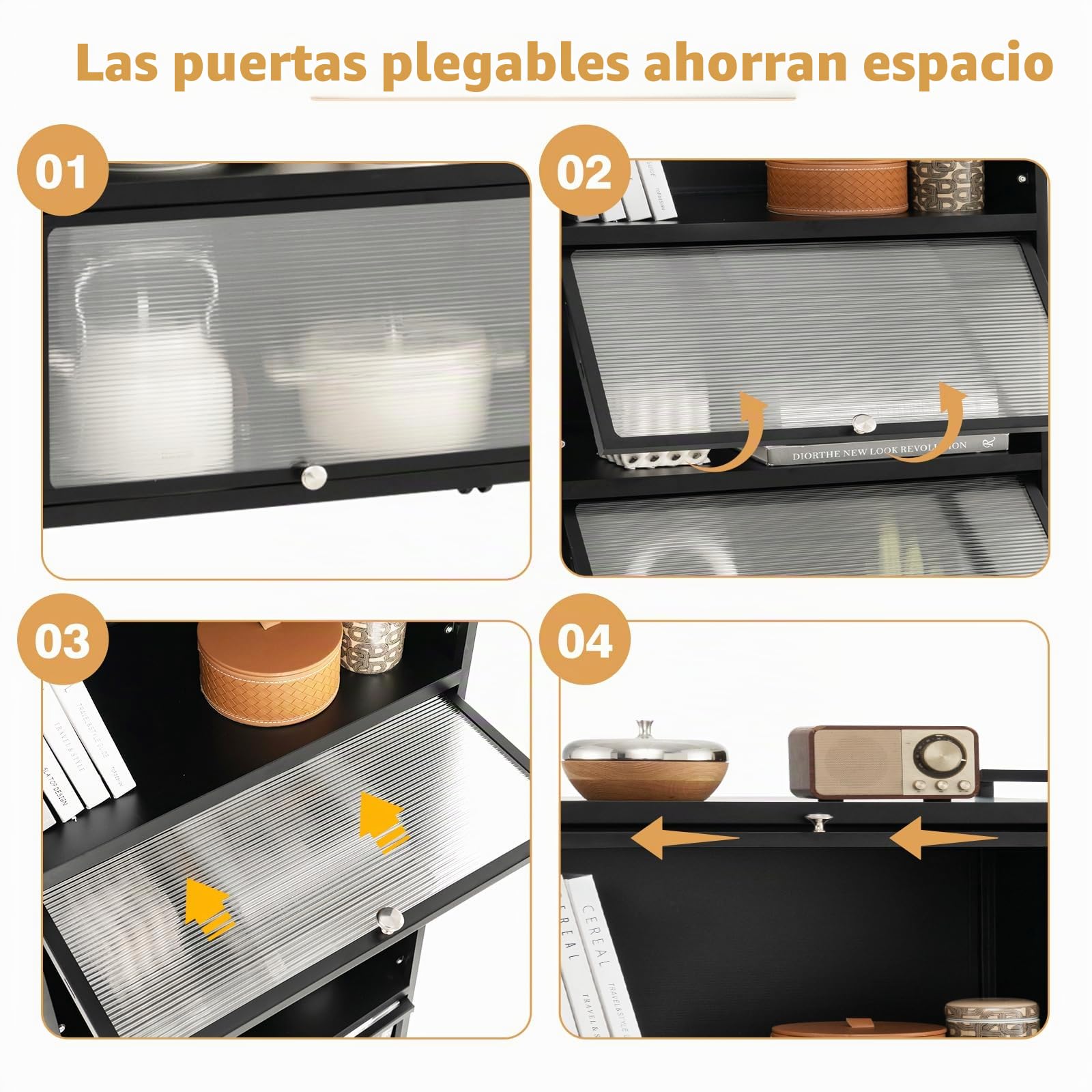 GOPLUS Estantería de cocina con ruedas, armario de cocina con 5 niveles, estantería de almacenamiento con puerta, estantería de pie de metal para salón, cocina, comedor, 60 x 32 x 154 cm (negro)