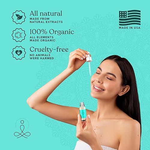 Miniatura 5 de Mezcla de aceites esenciales de suero facial para chakras de garganta, suero hidratante natural y orgánico para cara con girasol, argán,