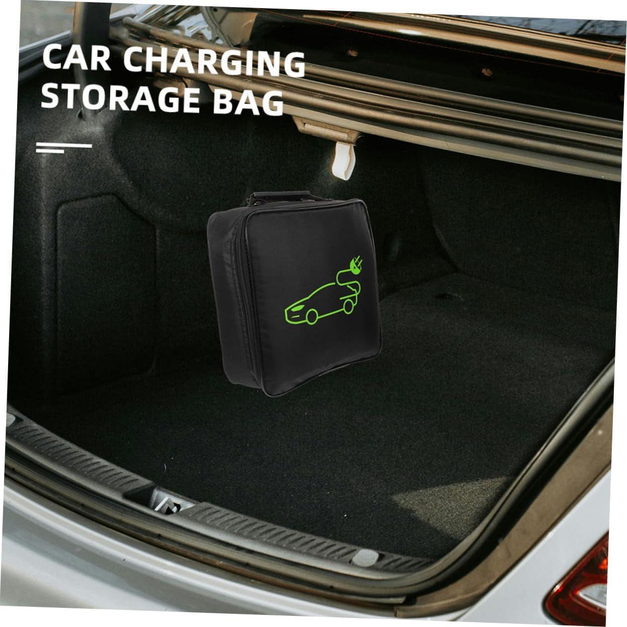 2pcs Portable Waterproof Car Charging Cable Organizer Bag for Electric Vehicle Accessories Zipper Storage for Trunk for RV and Travel