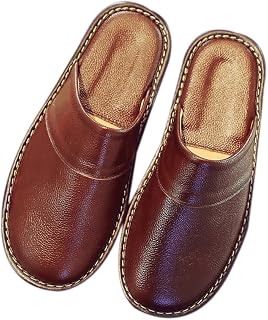 Corium Summer Spring Autumn Cowhide Leather Anti-Smelly Wooden Floor Slippers for Men Women