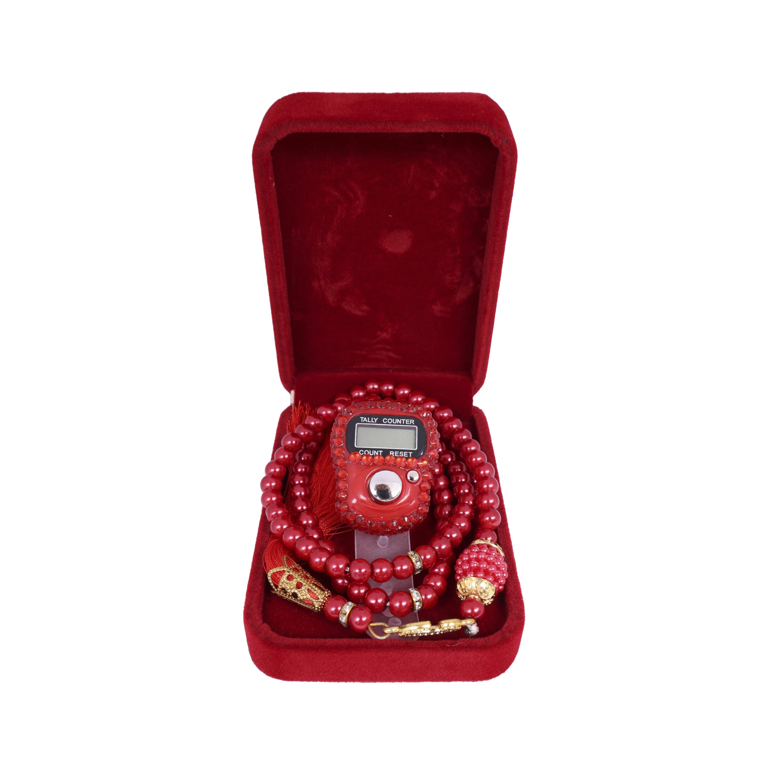Tasbeeh Set – Classic Red Color | Includes One Tasbeeh & One Counter | Complete Islamic Prayer Set for Namaz, Meditation & Zikr-image-11