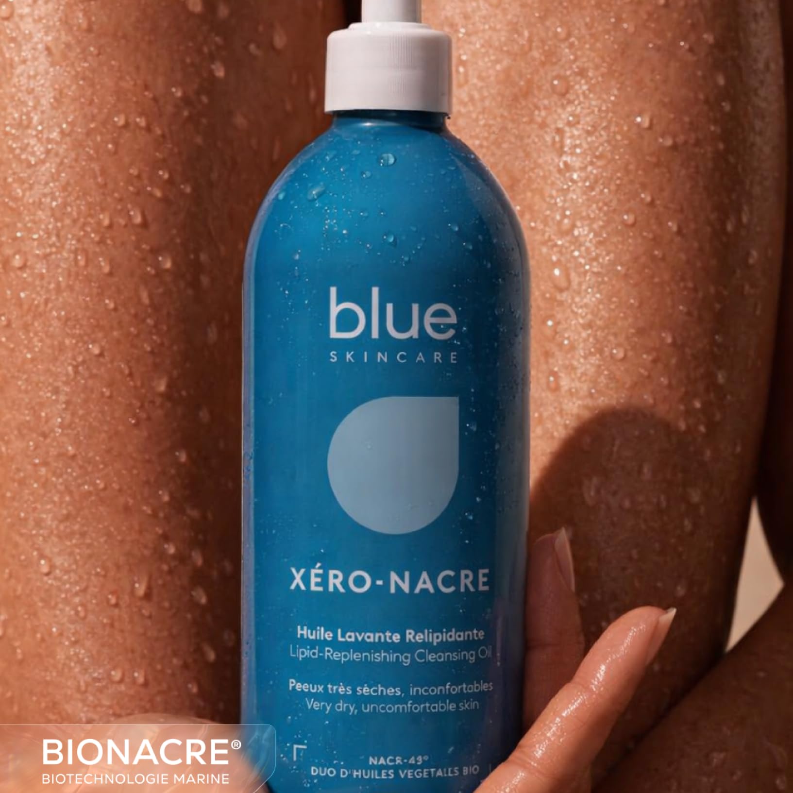 Huile Lavante Relipidante | Nettoie, nourrit & apaise | 99 % d'ingrédients d'origine naturels, Bionacre® & Prébiotiques | Pour tous types de peaux | Dès la naissance | 500 ml
