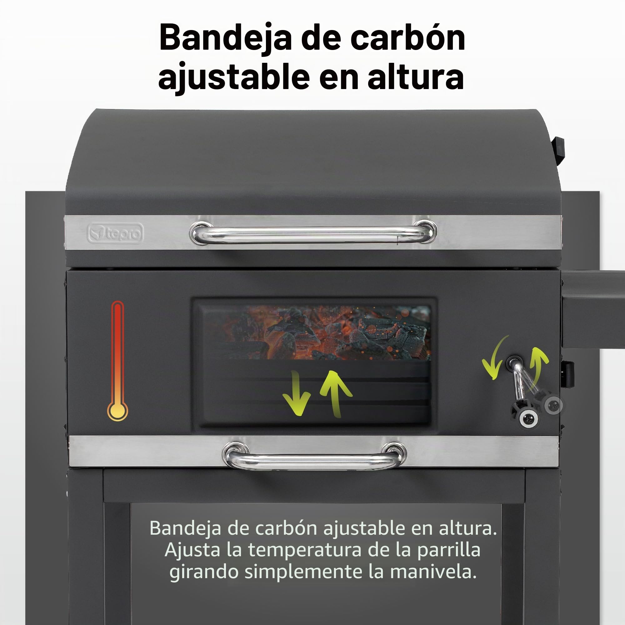 Tepro Parrilla de carbón Toronto Basic, superficie de la parrilla: 52 x 36 cm aprox
