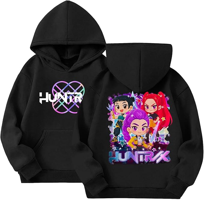 Girls Hoodeis Long Sleeve Pullover Sweatshirts Kp_op De_mon Hu_nters 3D Print Cartoon Kids Cute Streetwear 4-14 Years