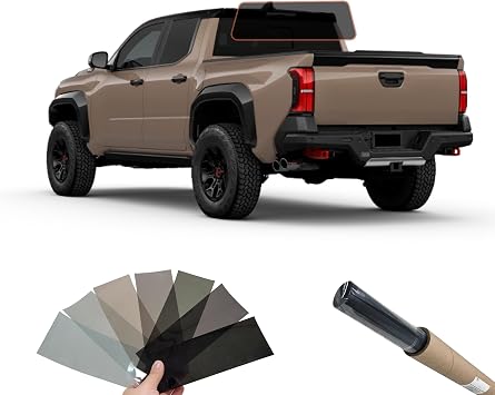 MotoShield Pro 2mil Premium Professional Precut Nano Ceramic Window Tint Film Kit for 2024-2025 Toyota Tacoma Extended Cab Solid Rear Windshield 15%