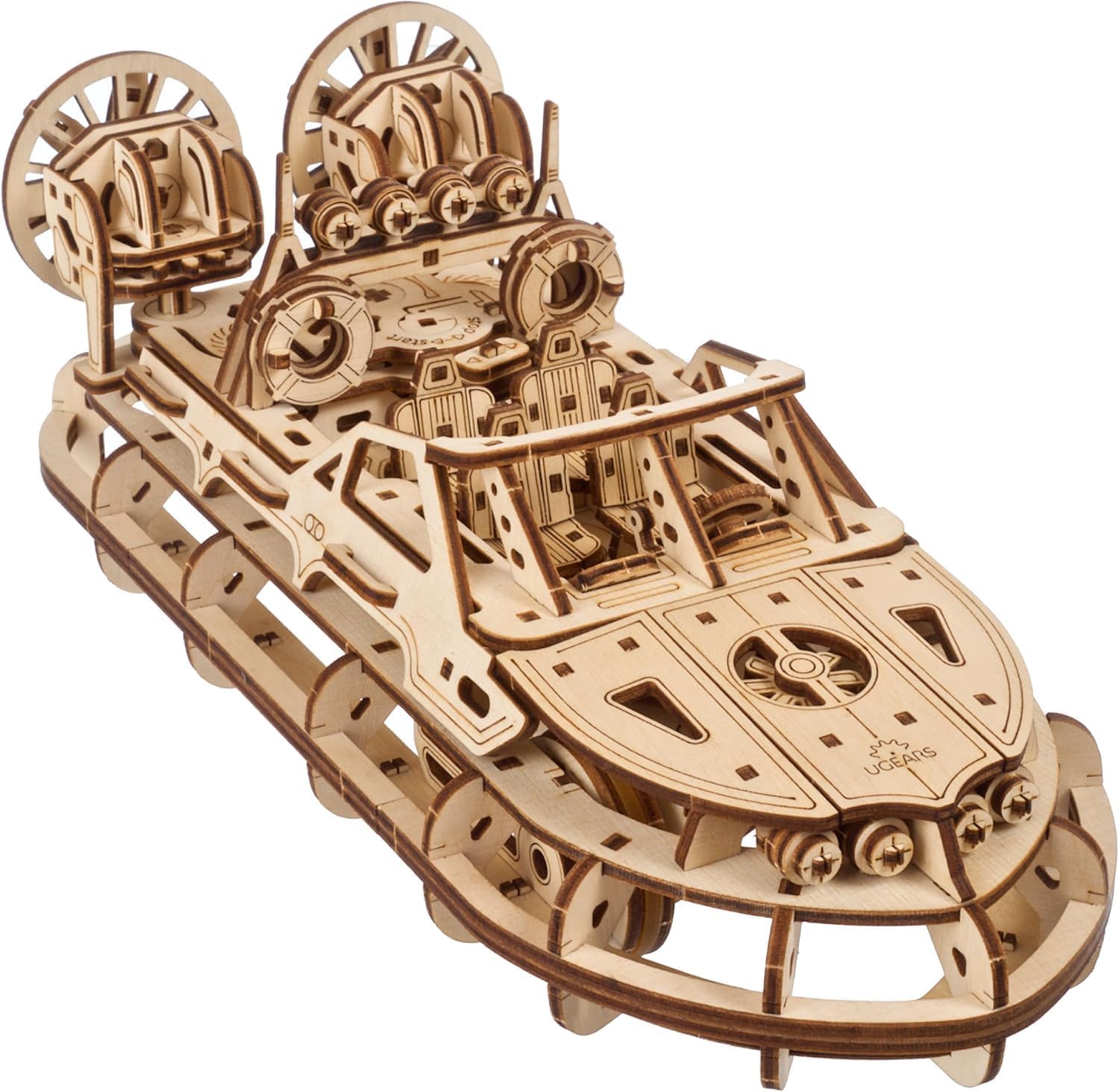UGEARS Rescue Hovercraft, 3D Wooden Puzzle Ship, Wood Model Boat Kits to Build, Premium Model Boats Kits with Intricate Design to Build