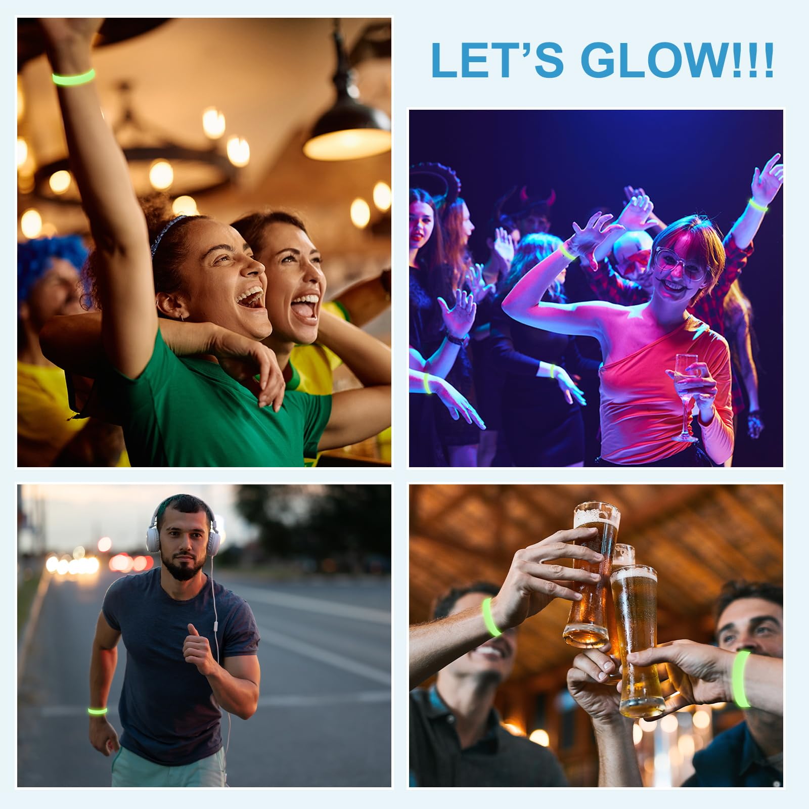 Bracelets En Silicone Phosphorescents - Conviennent Aux Activités