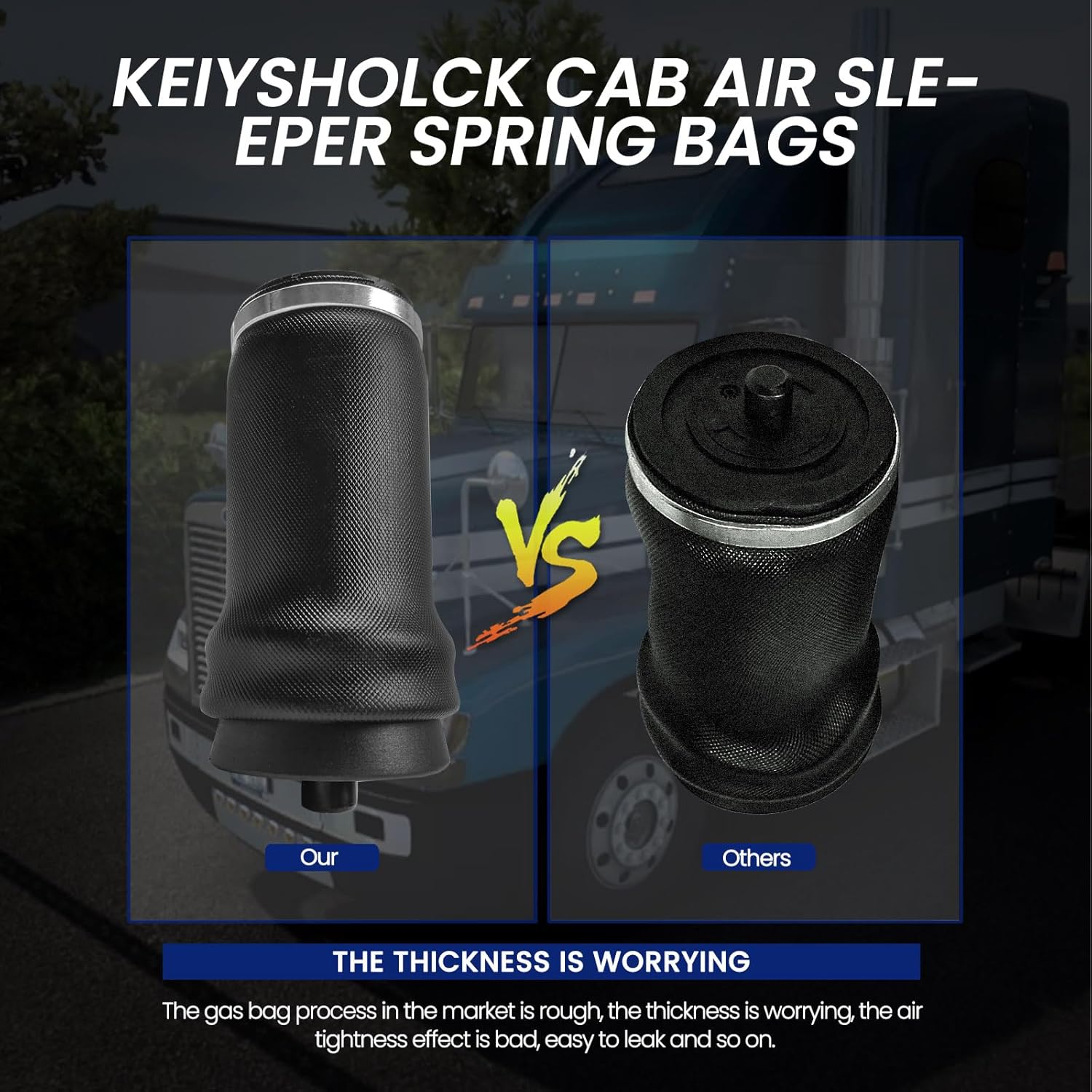 2pcs Cab Sleeper Air Spring Bag Compatible with Freightliner FLD (1988 & LATER) OEM Number Replace W02-358-7087, 1S5-040, GYR1S5040, SC29-W087, AS7087, HDV7087, HD7087