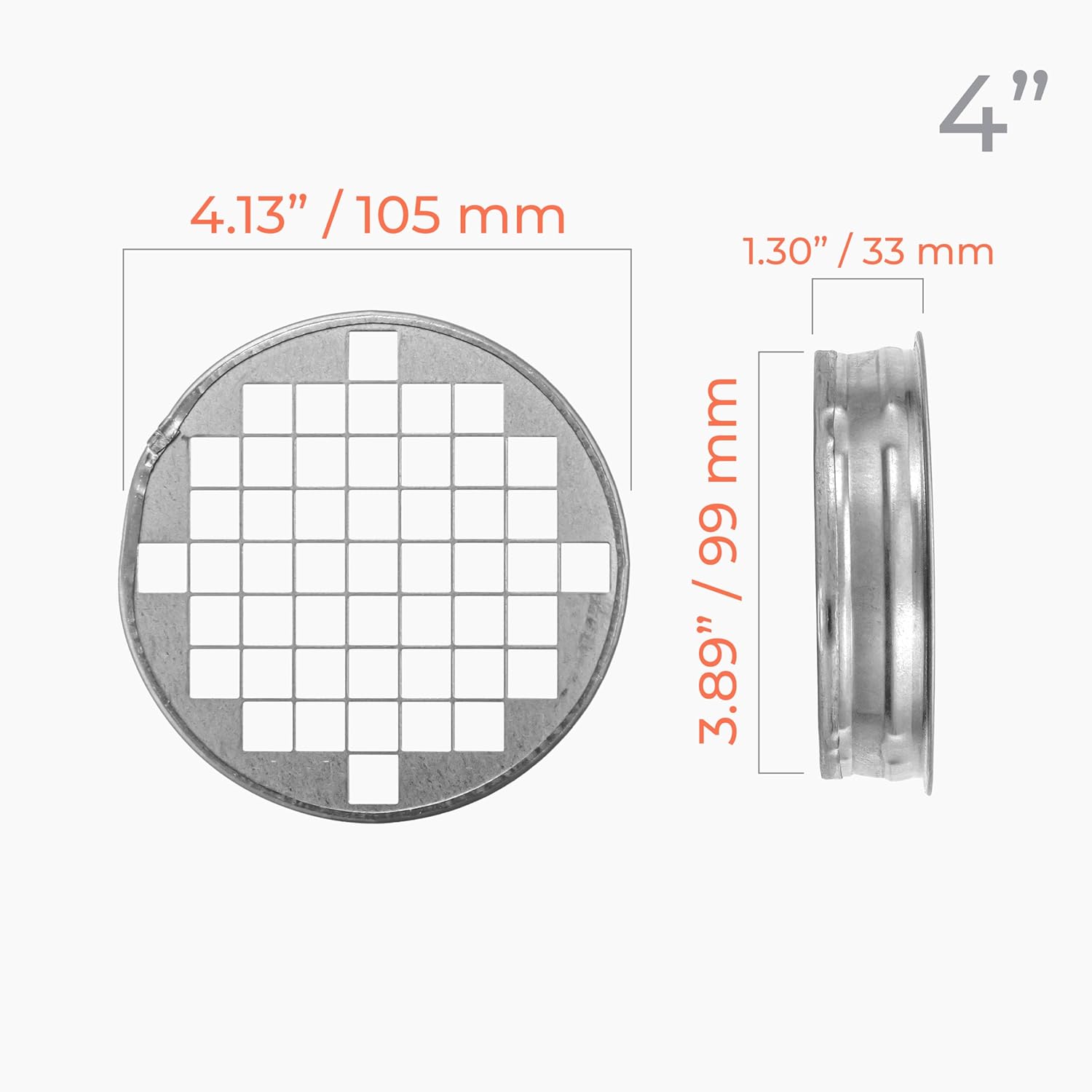 Galvanized Metal Duct End Cap - 4 Inch Fit with Mesh/Net - Galvanized Steel Exhaust Pipe Plug - Indoor, Outdoor Ducting Guard/Tee Cap - Vent Duct Fittings - Exterior Dryer Vent Cover
