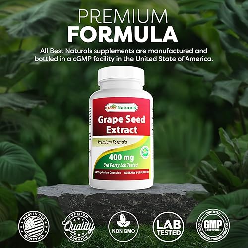 Miniatura 5 de Best Naturals Extracto de semilla de uva 400 mg 60 Vcaps (60 unidades (paquete de 2))