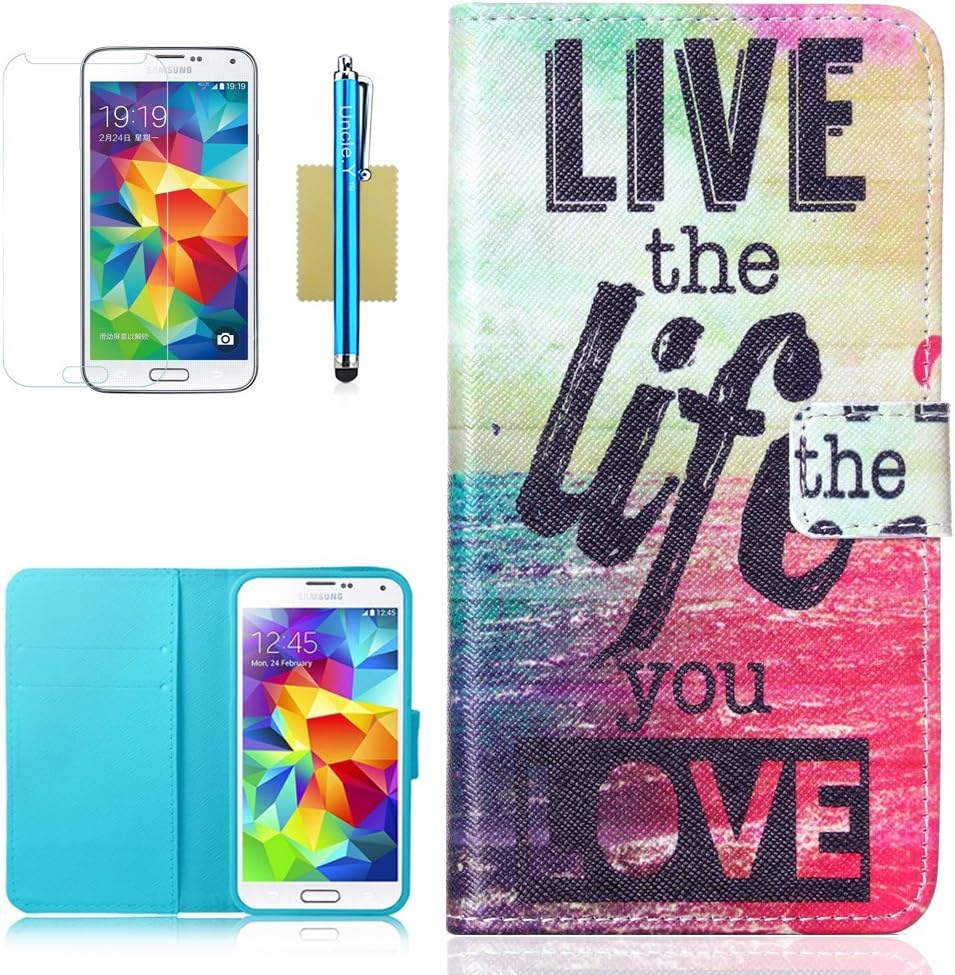 Galaxy S5 Case,S5 Case,$Uncle.Y Premium Leather Case Funny Design Pattern Flip Wallet Case Stand Function Inner Holder Protective Case for Samsung Galaxy S5 I9600 (Live)