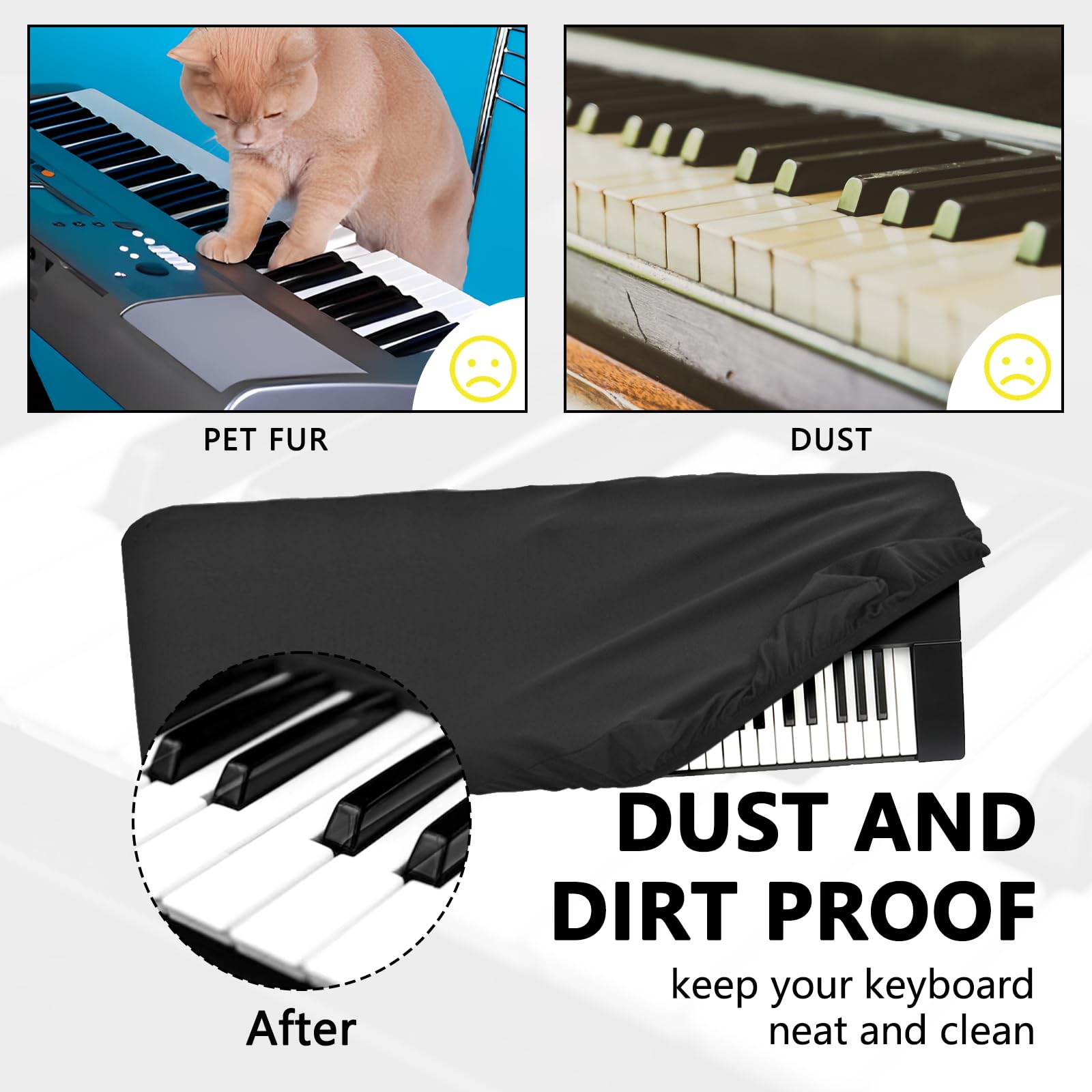 Musiin 61 keys piano keyboard dust cover, compatible with KORG NAUTILUS AT 61,NAUTILUS 61 - Image 4