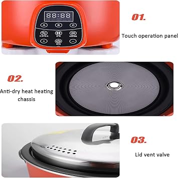 Olla automatica de perlas, tienda de te con Leche comercial de Gran capacidad, 10 litros de perlas hervidas, olla de perlas, Panel de Control inteligente automatico de olla de perlas (Blanco)