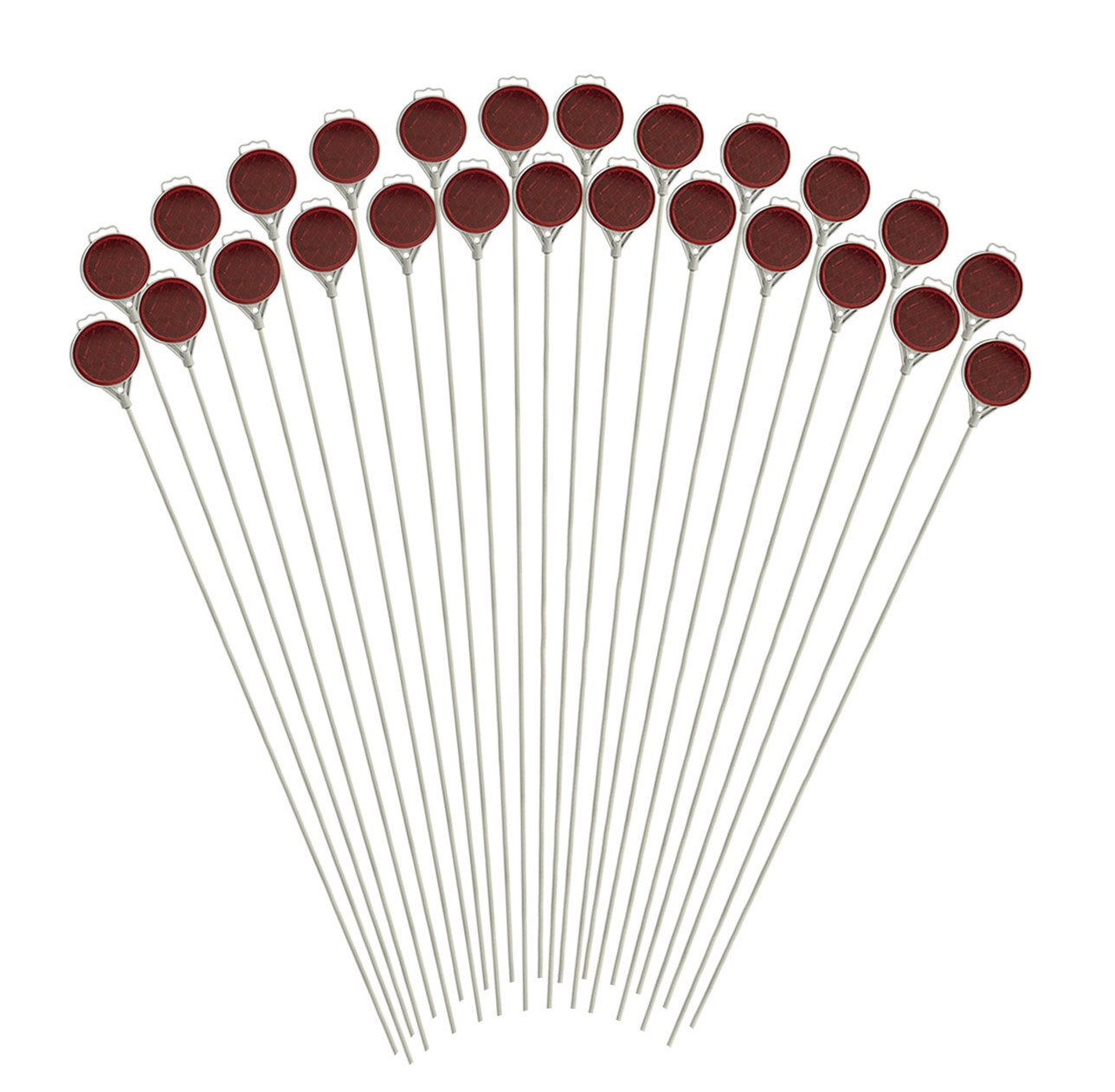Blazer International 382RDM-24 48" Red Fiberglass Driveway Markers – 24 Pack, Two-Sided Reflectors, Weather-Resistant Poles with Pointed Tips for Snow Removal and Curb Marking
