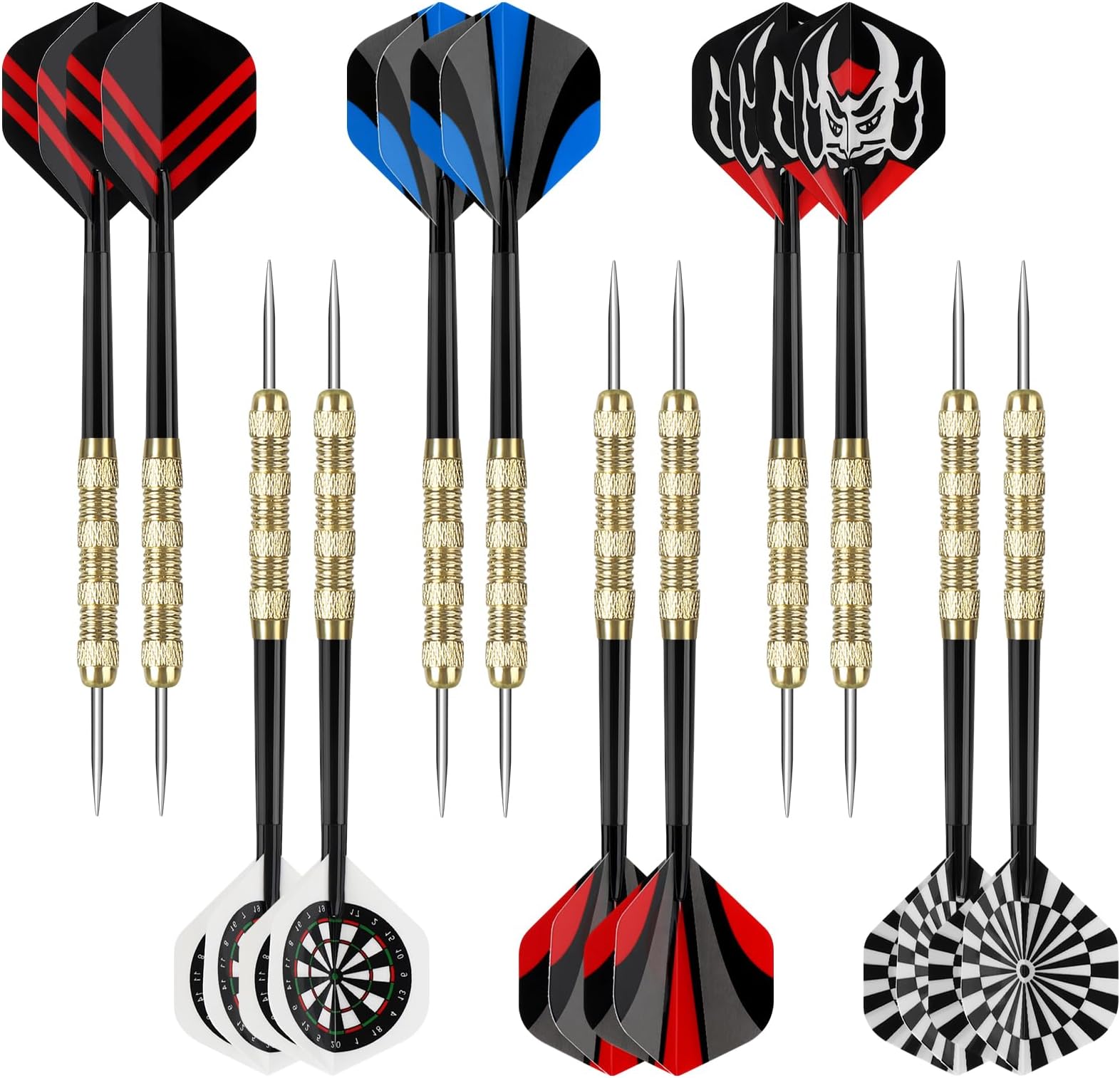 Accmor Steel Tip Darts, Professional Metal Darts, Darts Metal Tip Set, Metal Darts for Dartboard,18 pcs
