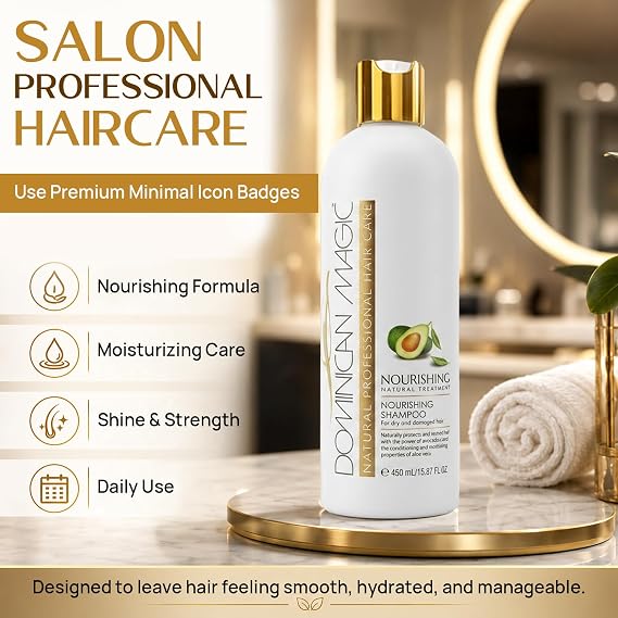 DOMINICAN MAGIC Avocado Oil Nourishing & Moisturizing Shampoo for All Hair Types - Hydrating Shampoo with Vitamin E & Keratin - Hair Shampoo for Natural & Healthy-Looking & Beautiful Hair - 16oz