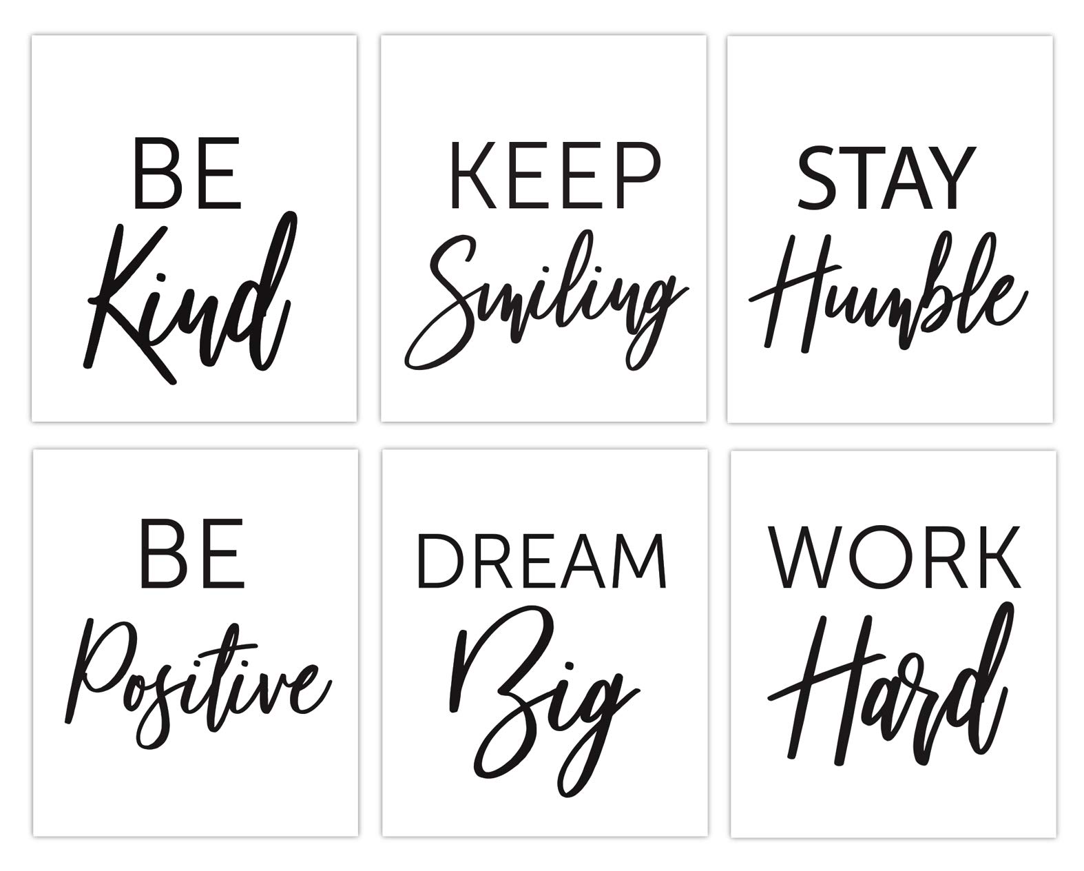 Designs by Maria Inc. Inspirational Quotes Wall Art Prints (Unframed) | Set of 6 (8x10) (Option 2)