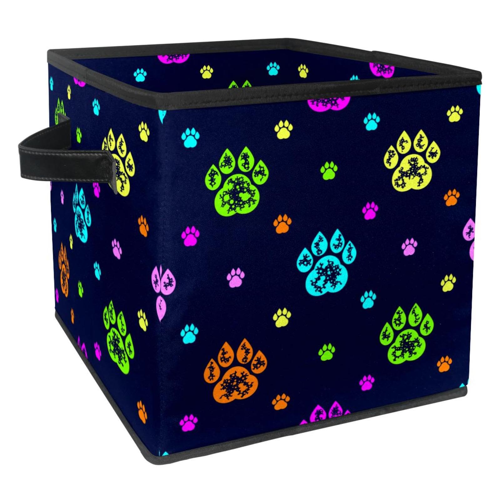 Panier de rangement en tissu avec poignées solides pour dressing et jouets