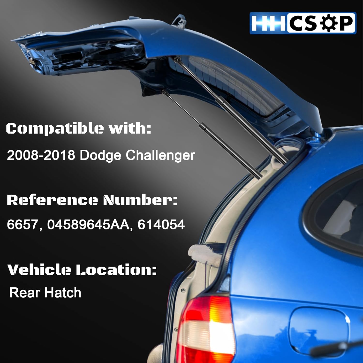 HHCSOP Rear Trunk Lift Supports Gas Spring Shock Strut for Dodge Challenger 2008 2009 2010 2011 2012 2013 2014 2015 2016 2017 2018, OEM# 6657 04589645AA