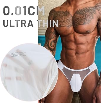 Meshal Sheer Men's Bikini Briefs Silky Smooth Sexy Seamless Lingerie See Through Bulge Ball Pouch Underwear