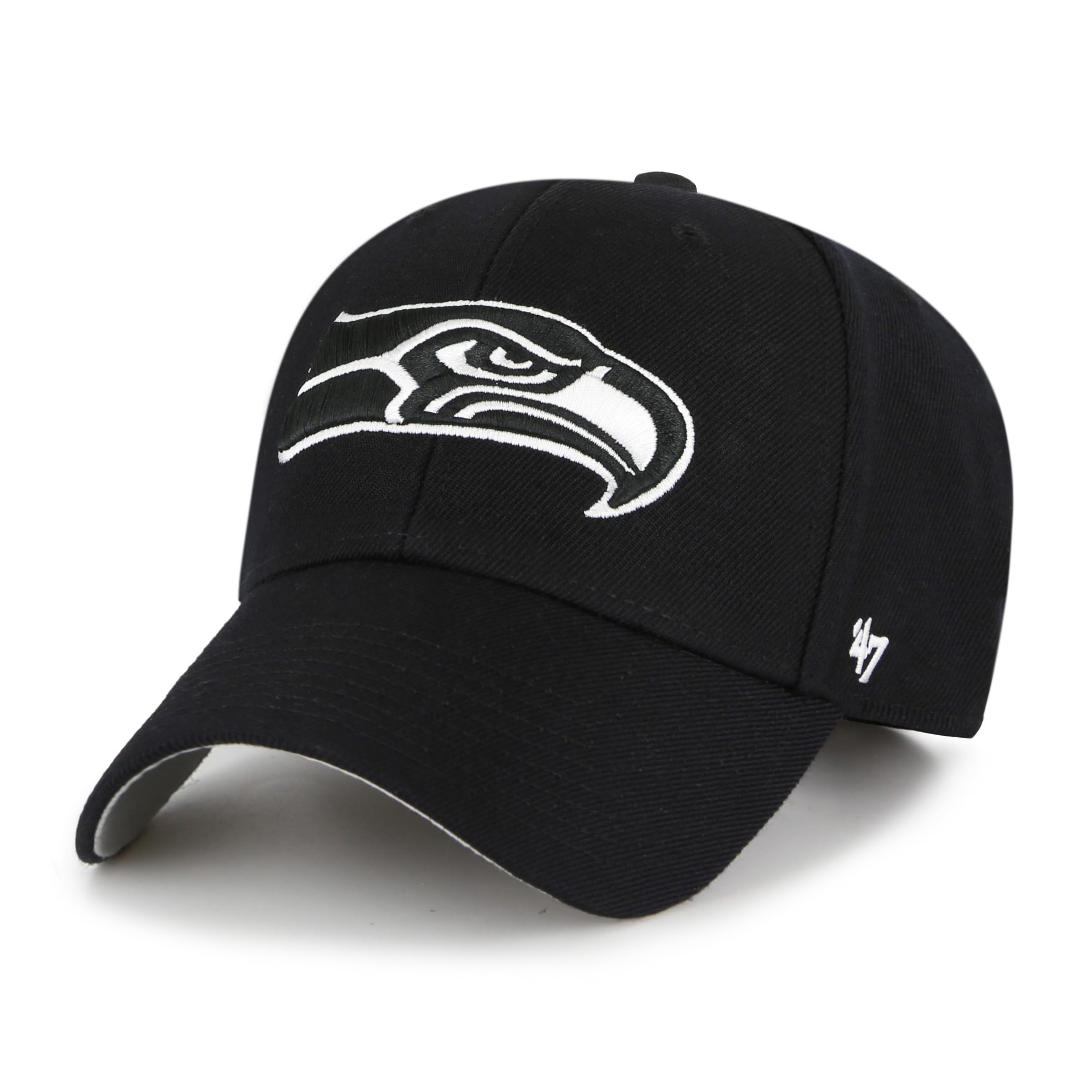 47 Seattle Seahawks NFL MVP Unisex Baseball Cap, Adjustable, Team Badge, Black