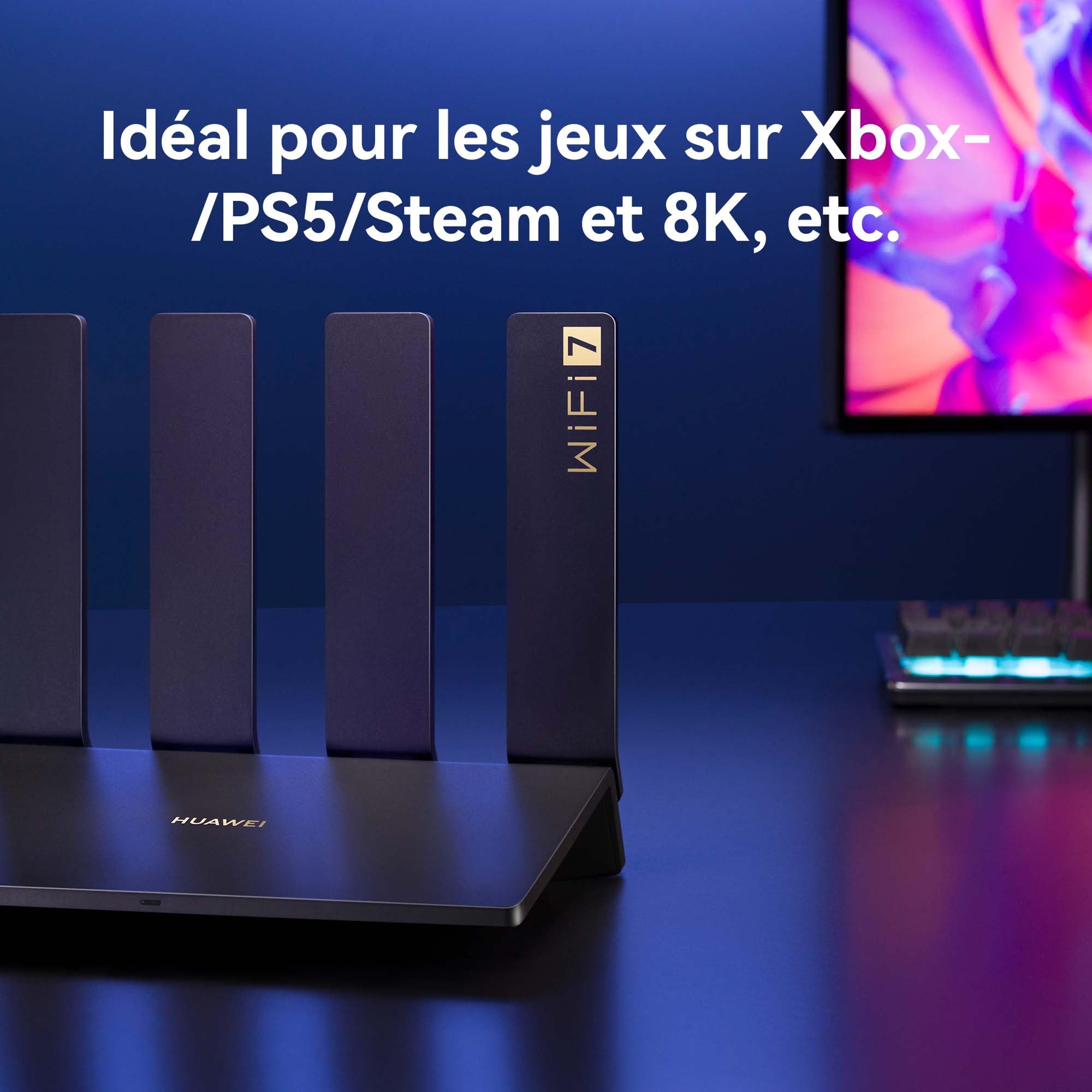 HUAWEI WiFi BE3 Pro, Wi-Fi 7 Double Bande 3,6 Gbit/s, Antenne Intelligente, 2x2,5GE+2xGE