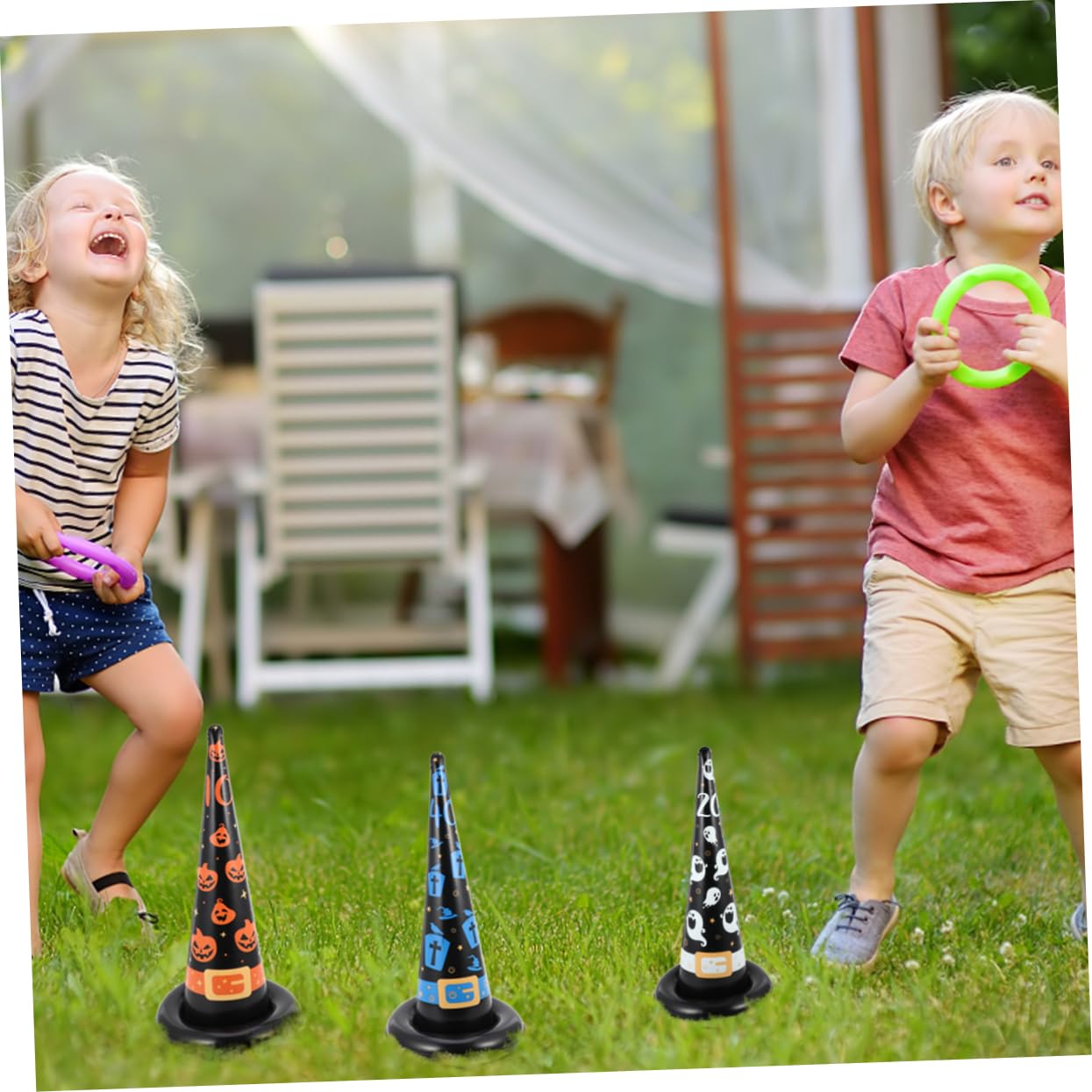 BESPORTBLE 2 Ensembles De Virole De Chapeau De Sorcière Gonflable Jouet Extérieur Jouets D'Extérieur Jeux De Fête pour Enfants Jouet Amusant Jouets De Jeu en Plein Air pour Enfants Jeu