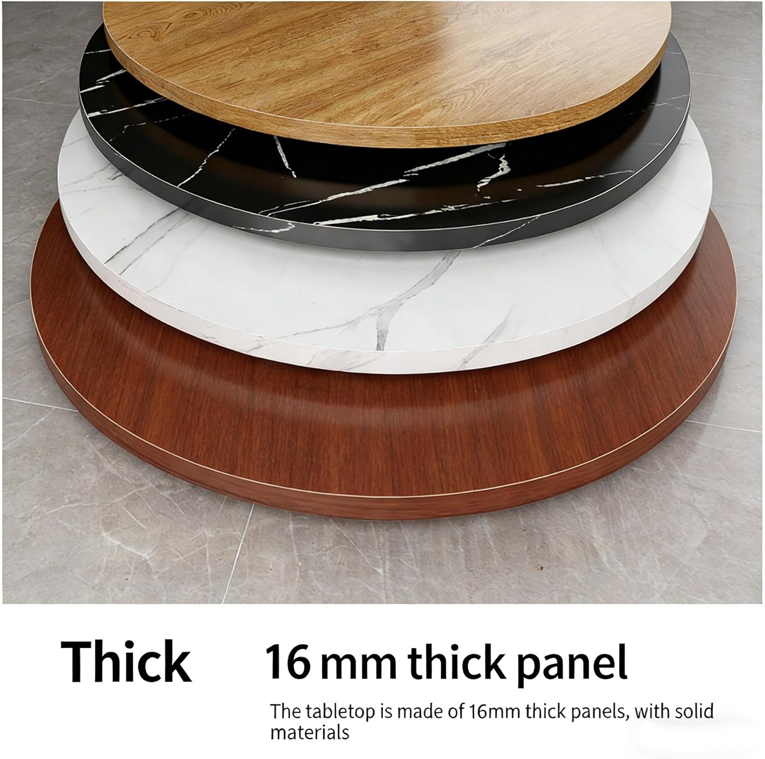 Oval Table Top, Solid Wood Tabletop with 16mm Thick 440lb Capacity Waterproof Surface, Versatile Dining Table Top for Dining Table and Workstations, Butcher Block Countertop(White Stone,19.7*11.8")