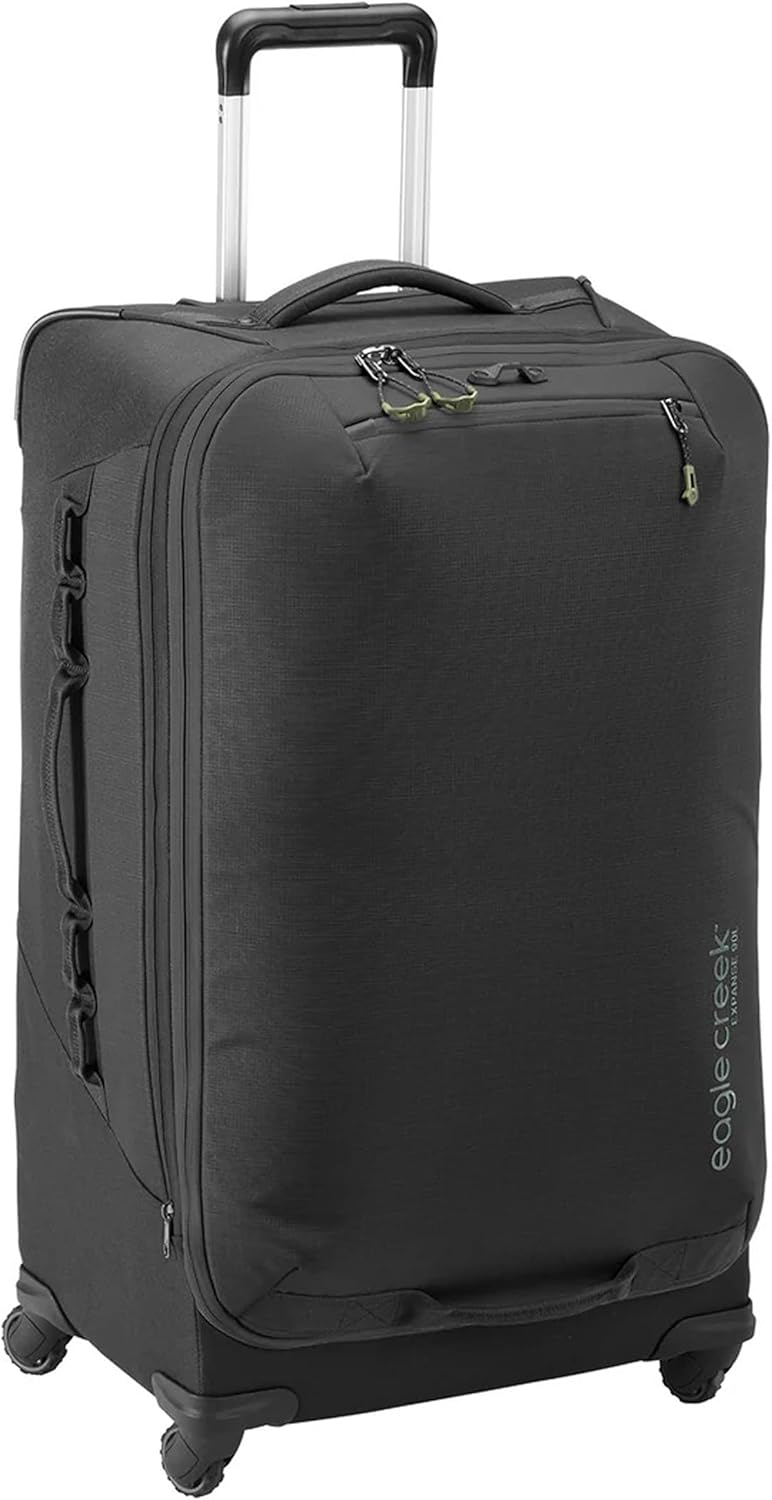 eagle creek Expanse 4-Wheel 30" Luggage – Durable Checked Spinner Suitcase with Expandable Capacity – Rugged Fabric, Lockable Zippers & Grab Handles – Travel-Ready – Midnight Black