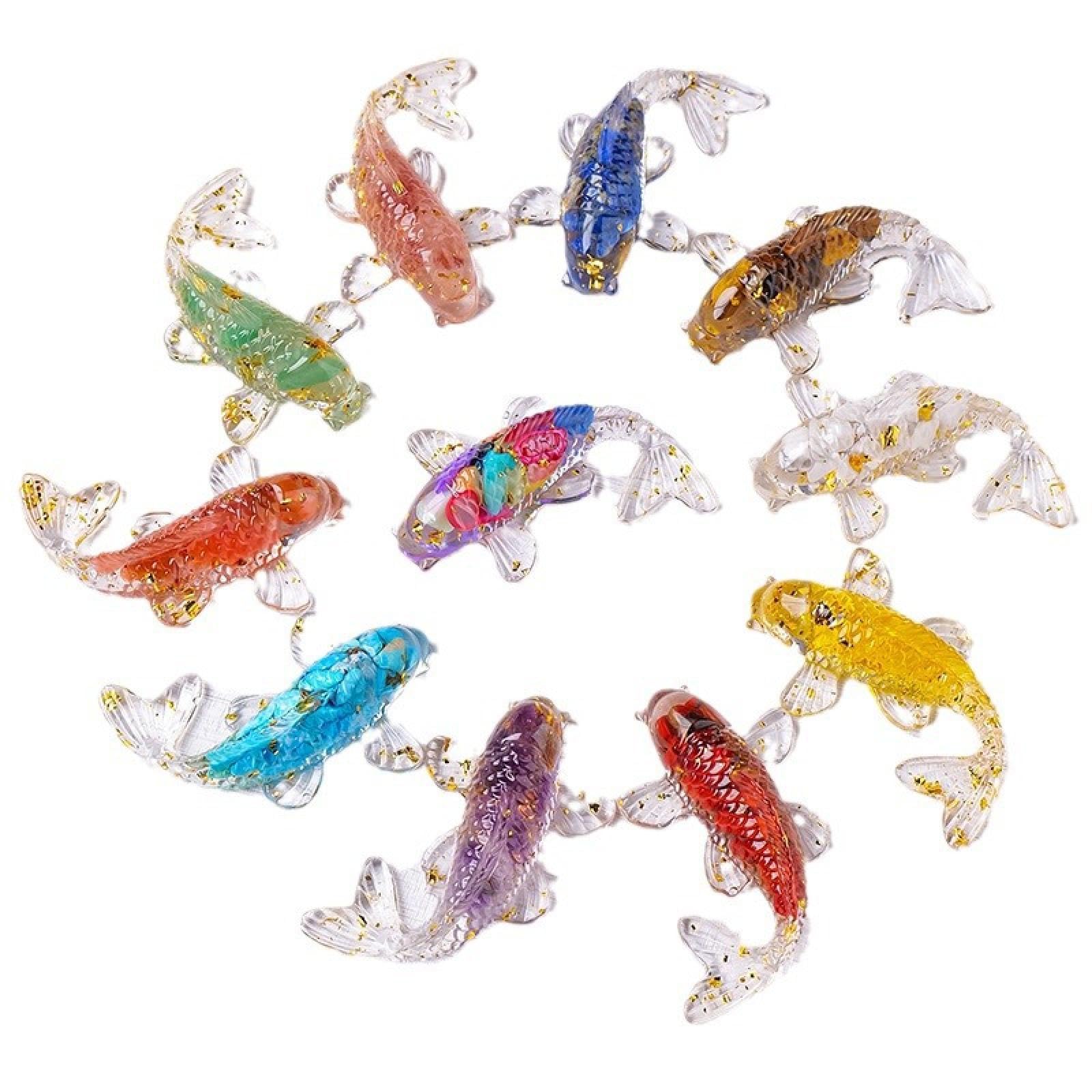 MYXIEALB Crystal Gravel koi Small Fish Ornaments Goldfish, car Decoration Resin Ornaments