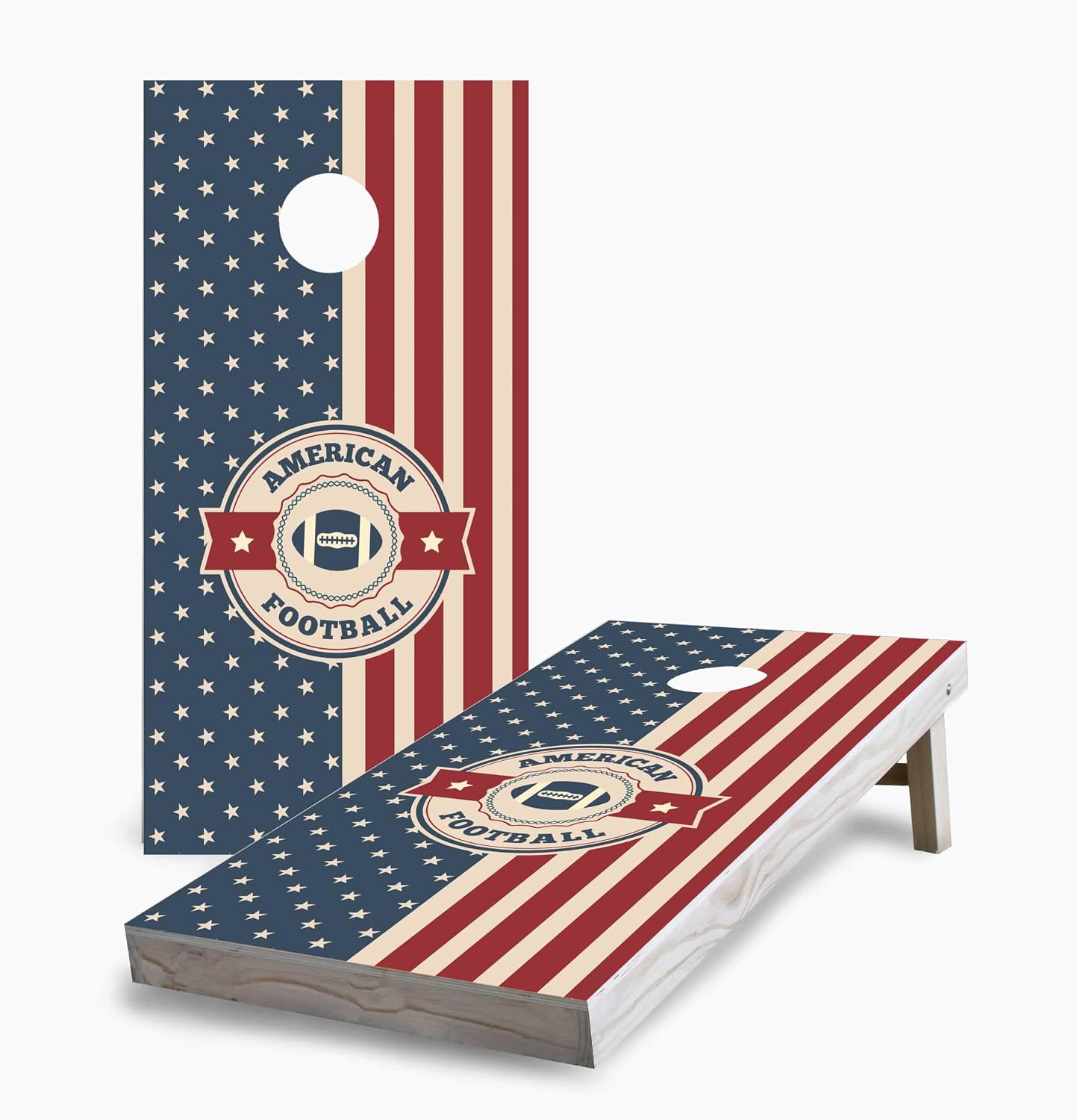Skip's Garage American Themed Themed 2x4 Cornhole Boards - Corn Filled Bags - Include Case + Score Combo