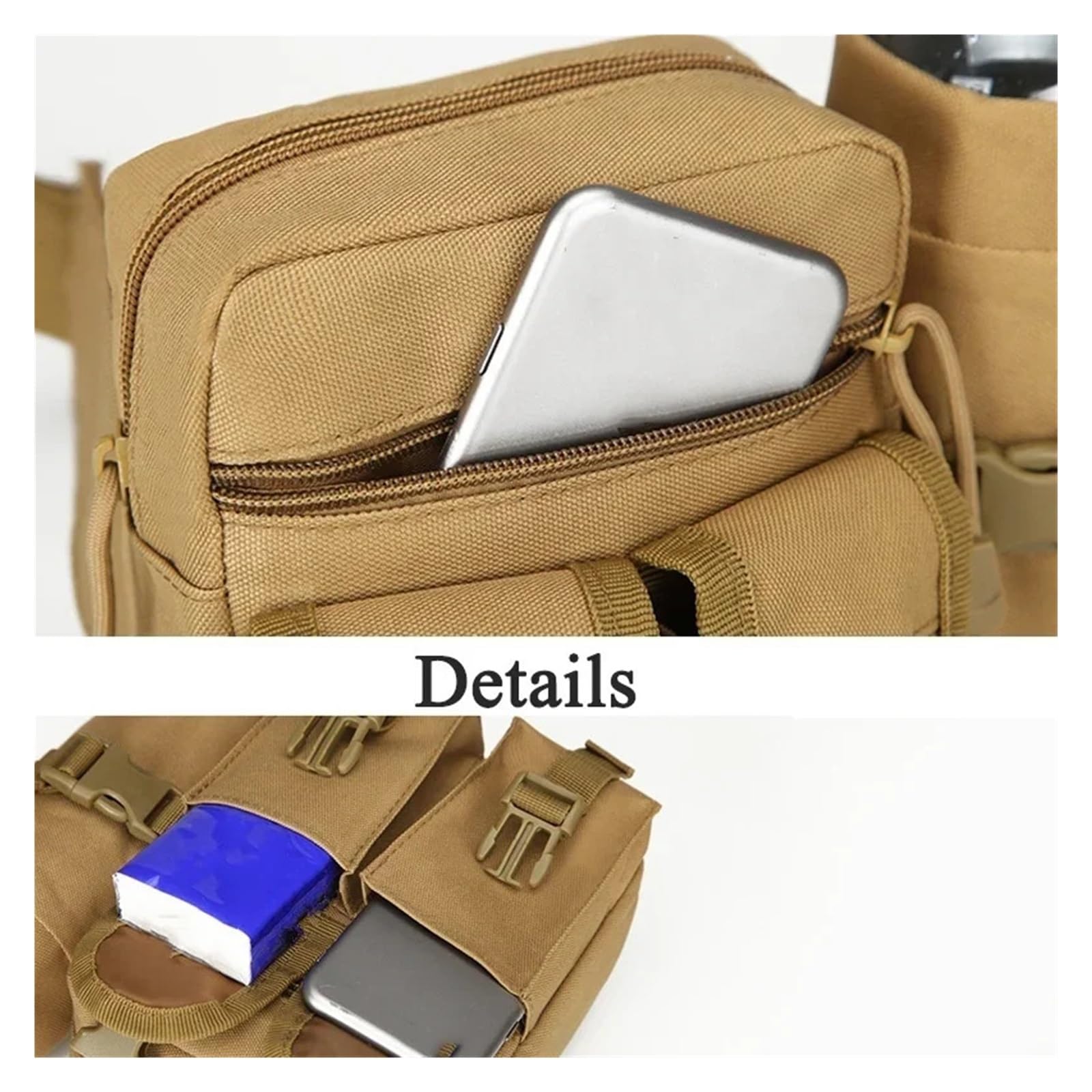 Lässige Gürteltasche for Herren, geeignet for den Außenbereich(Khaki)