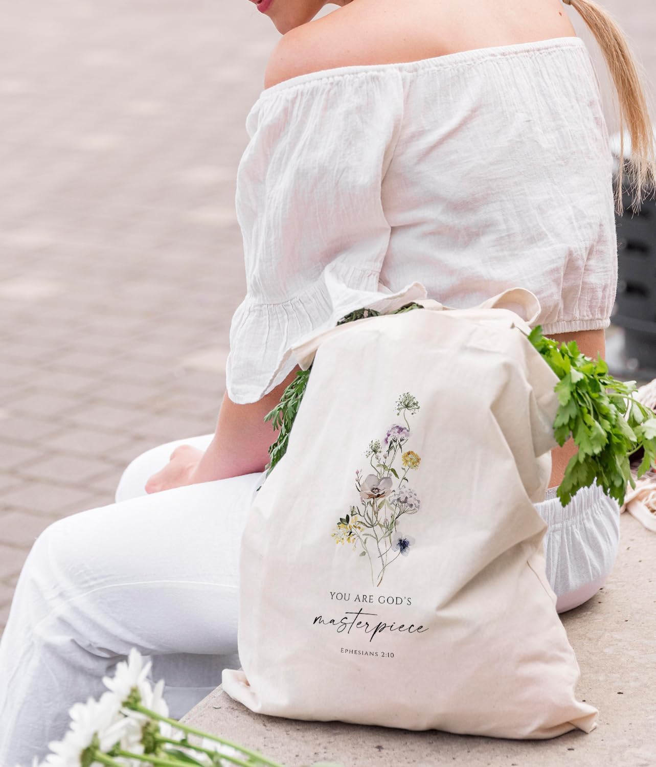 Christian Tote Bag, Christian tote Bag for Women, Bible tote bag, Bible Tote Bags for Women, Foral Tote Bag - Image 2