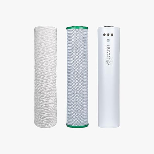 Miniatura 2 de NuvoH2O Cartucho de repuesto para sistema de trío para todo el hogar, avanzado filtro cítrico de 3 etapas, sistema de filtro de agua sin sal +