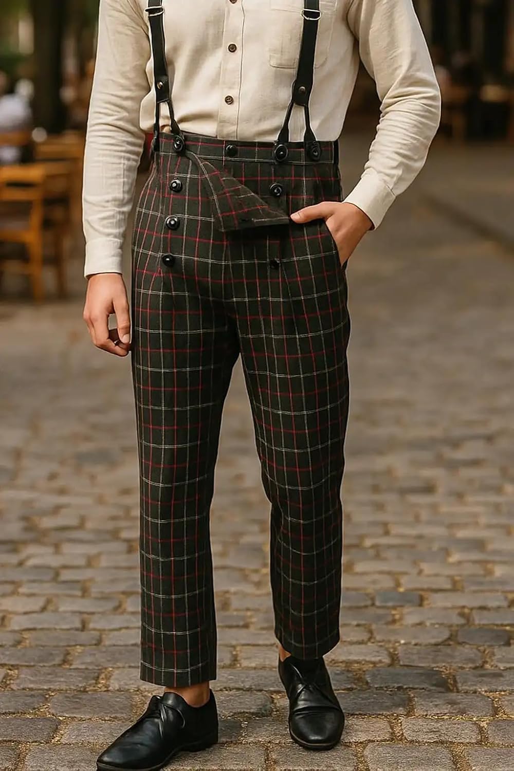 ThePirateDressing Steampunk Victorian Cosplay Costume Architect Men's Pants Trousers - Image 2