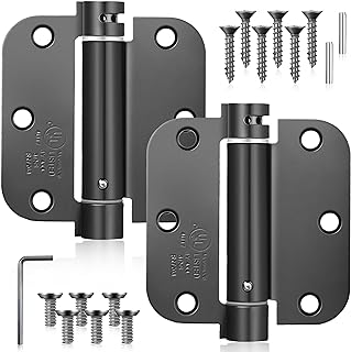 3.5inch Self-Closing Door Hinges 3-1/2 Spring Self-Closing Hinges with 5/8 Radius Corners Adjustable Door Closing (2)