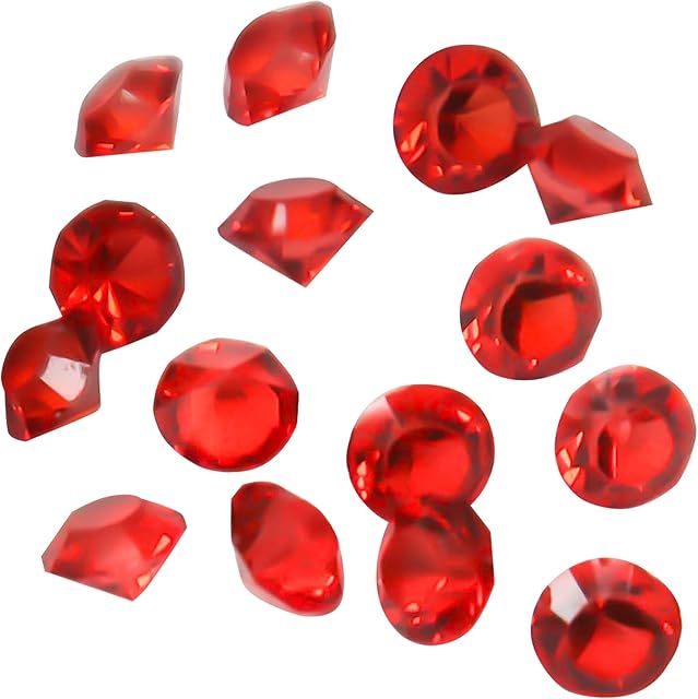 TOAOB 12000Pcs Red Table Scatter Crystals Acrylic Diamonds Rhinestones 3mm for Table Decorations Wedding Decoration Bridal Shower Decoration