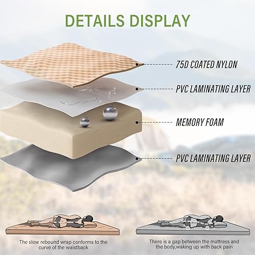 Miniatura 2 de Colchón de aire SUV para cama de coche, almohadilla inflable para acampar con bomba de aire, colchón de espuma viscoelástica ultrathick, colchón de